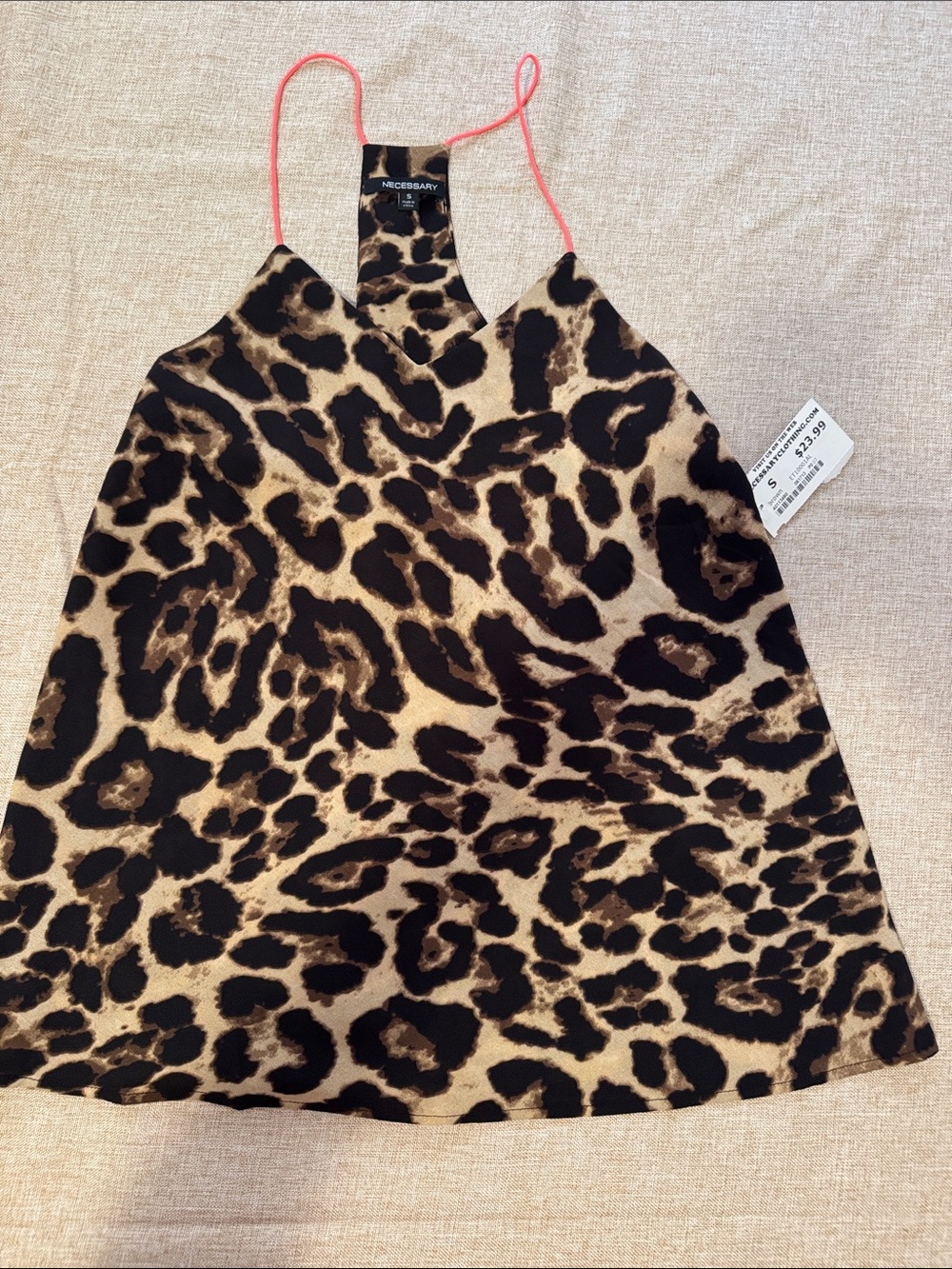 Necessary Clothing Leopard Print Cami in Black and Tan